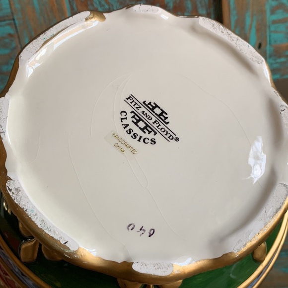 Fitz & Floyd Classics Jolly Ole St. Nick Fruited Bowl With lid Retired - Picture 6 of 10